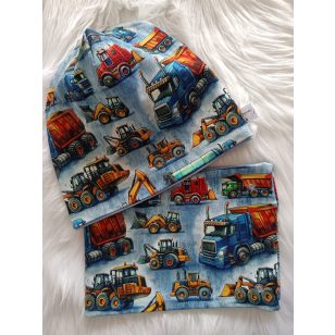 Kék kamion átmeneti sapka, sál szett 