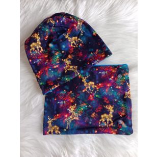 Rénszarvas téli sapka, sál szett