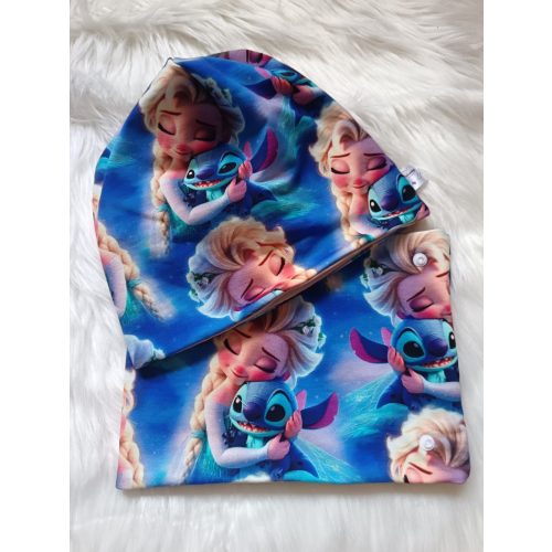 Kék Elza átmeneti sapka, sál szett