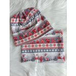 Karácsonyi mintás téli sapka, sál szett