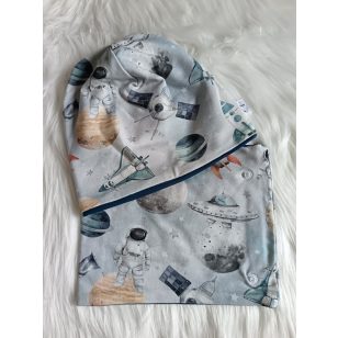 Kék űrhajós űtmeneti sapka, sál szett