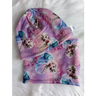 Lila Elza téli sapka, sál szett