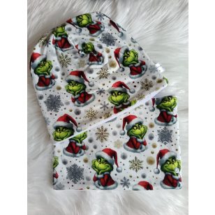 Fehér Grinch téli sapka, sál szett